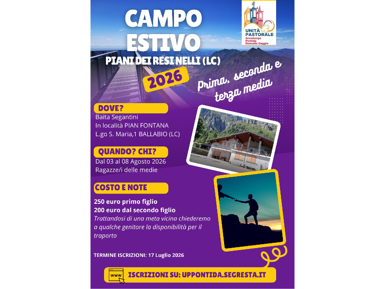 CAMPO ESTIVO RESINELLI -  MEDIE 2026